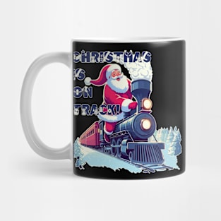 Santa On a Train Mug